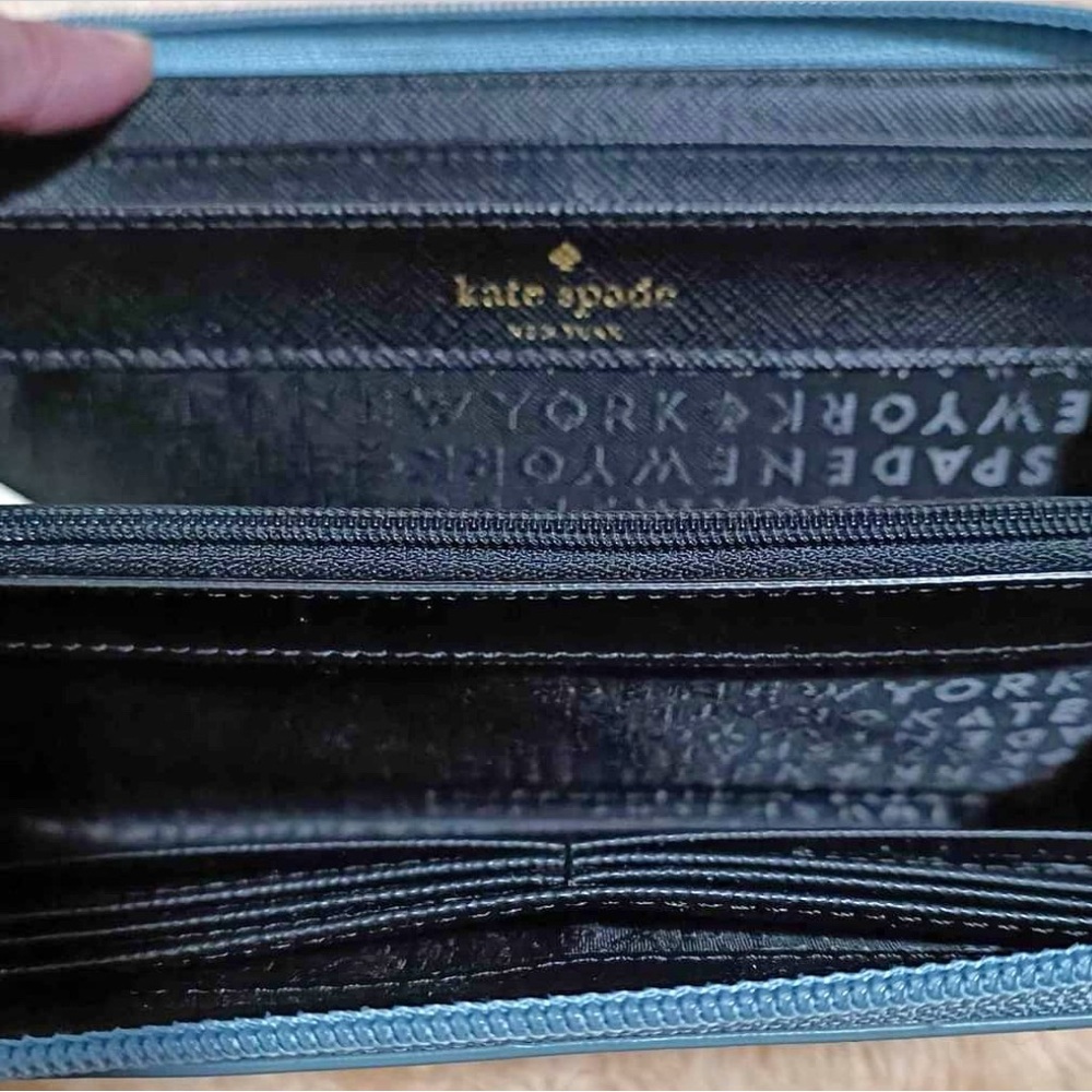 Kate Spade blue glitter wallet